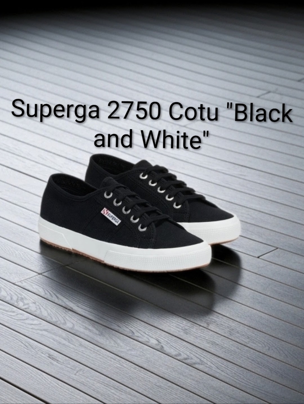 Superga 2750 Cotu "Black and White" Boys 4.5Y Girls 6 NWT BOX